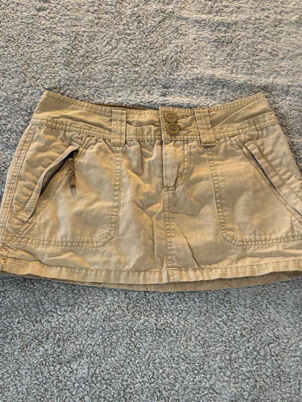 Aeropostale Low-rise Mini Skirt Y2K Women/ Sz 0 Khaki Cotton 00's Preppy